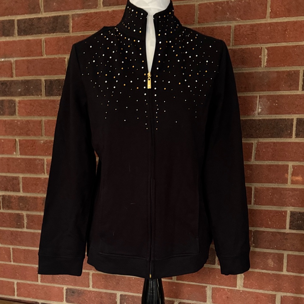 Cruisewear & Company Black Studded Activewear Zipper Jacket